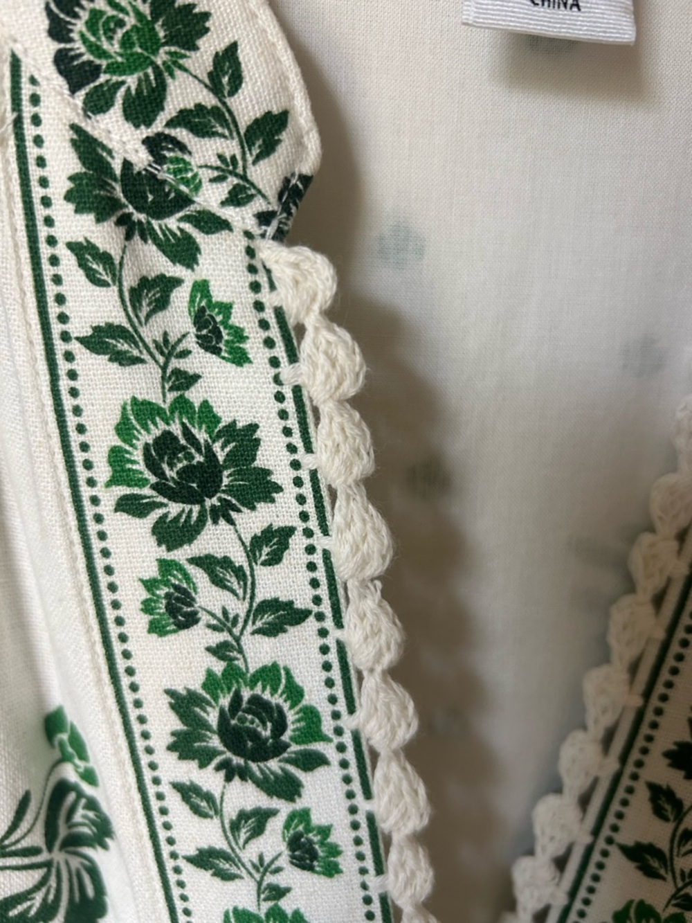 NWOT Christian Lacroix White Maxi Dress with Green Floral Print - Picture 8 of 15